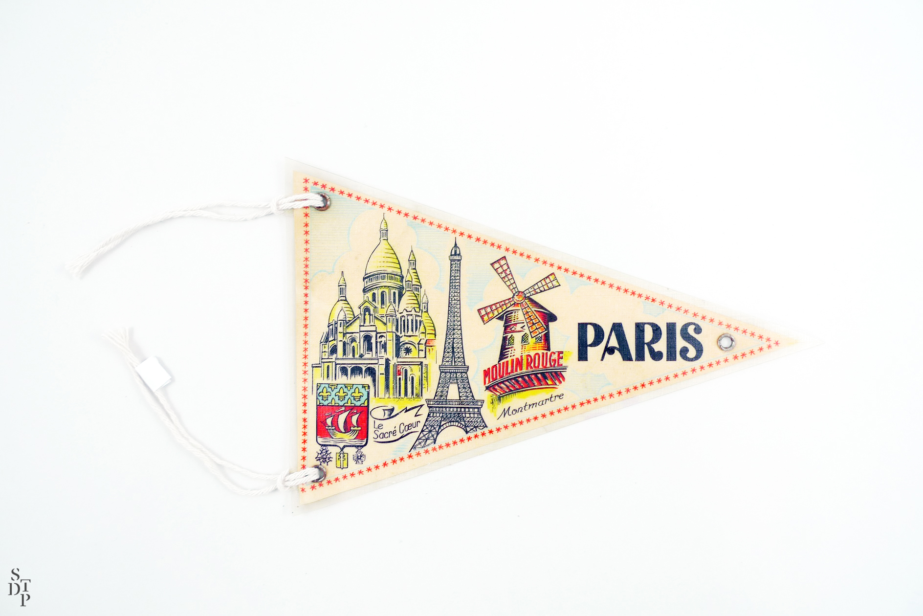 Fanion souvenir Paris Montmartre - Circa 1960 - Souviens Toi De Paris :  Souviens Toi De Paris