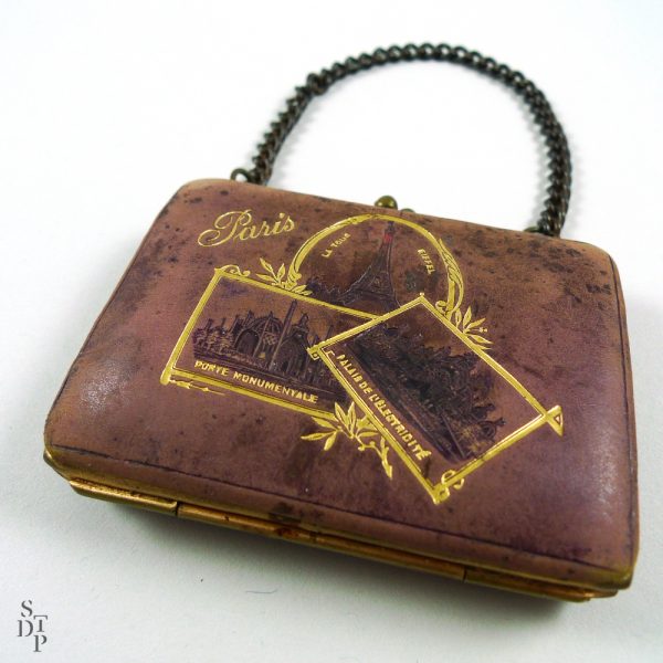 Porte monnaie cuir - Souvenir de l'Expo Universelle 1900 STDP 2