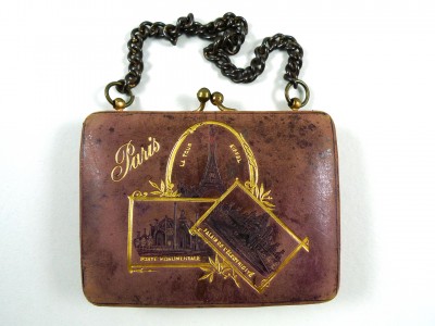 Leather purse - Paris Worlds Fair 1900 - Souviens Toi De Paris