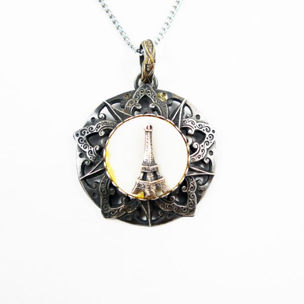 Pendentif rosace et Tour Eiffel sur nacre Ca 1930 - STDP 468 vue 0