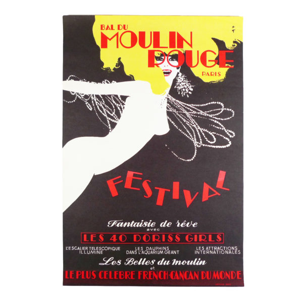 Affiche Moulin Rouge revue Festival Rene Gruau 1973 Souviens Toi De Paris vintage poster vue 0