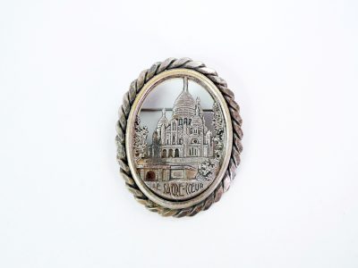 Broche métal Sacré Coeur circa 1930 - STDP 539 view 0 vintage Paris brooch