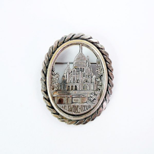 Broche métal Sacré Coeur circa 1930 - STDP 539 view 0 vintage Paris brooch