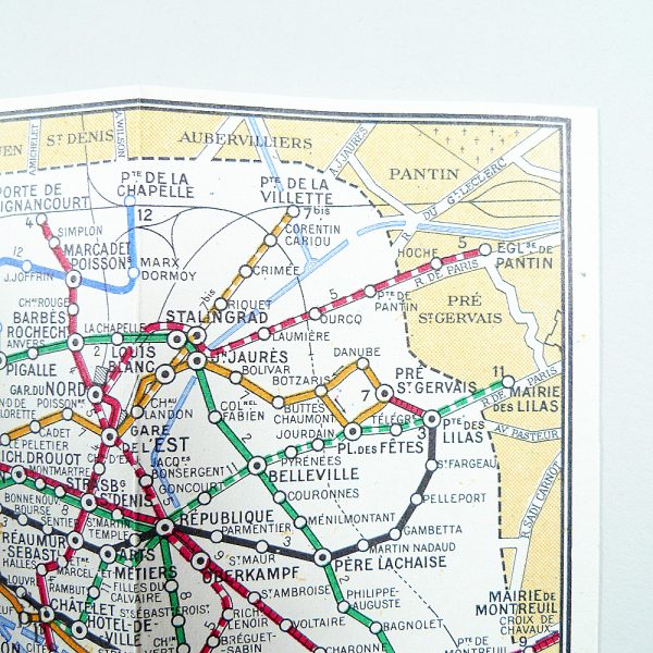 Plan Éclair Paris Métropolitain A. Leconte - STDP view 3 Paris vintage metro map