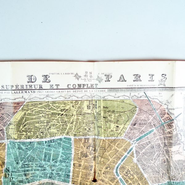 Antique map Paris Bernardin 1893 - STDP 1045 vue 2 Paris vintage