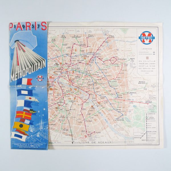 Metro map for the Paris 1937 International Exposition STDP view 0