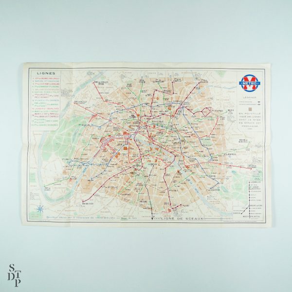 Metro map for the Paris 1937 International Exposition STDP view 1