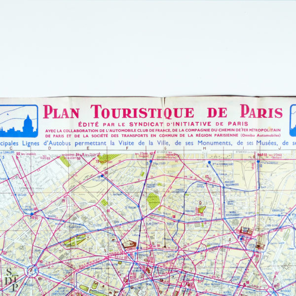 Ancien Plan tourisitique de Paris 1937 Souviens Toi De Paris vue 2 Paris vintage