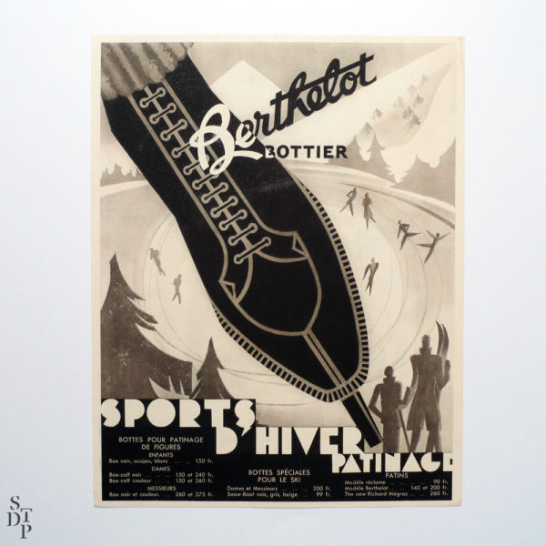 This winter, all Paris on the mountain ! Small advertising poster for Berthelot litho Draeger circa 1930 Souviens Toi De Paris view 2