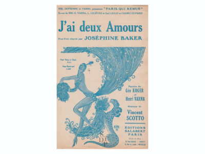 J'ai deux amours partition Joséphine Baker 1930 Souviens Toi De Paris vintage partition ancienne vue 0
