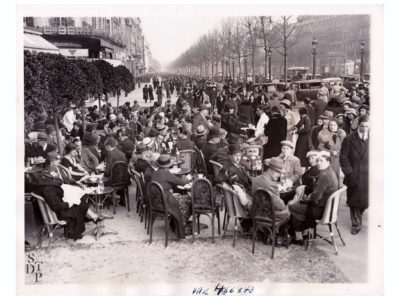 Photo ancienne le Select et sa terrasse les Champs-Élysées 1938 stamp 40 Souviens Toi De Paris vue 0