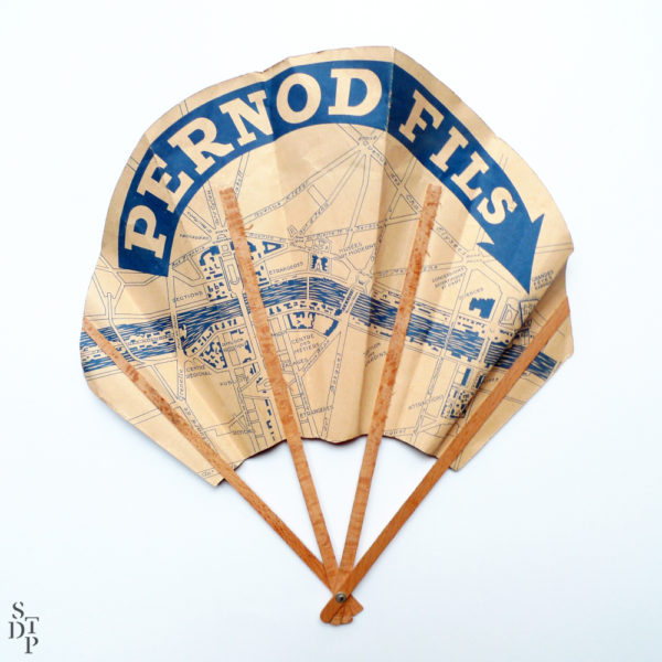 Paris 1937 International Exposition vintage fan Pernod Fils Souviens Toi De Paris view 3 Vintage Paris