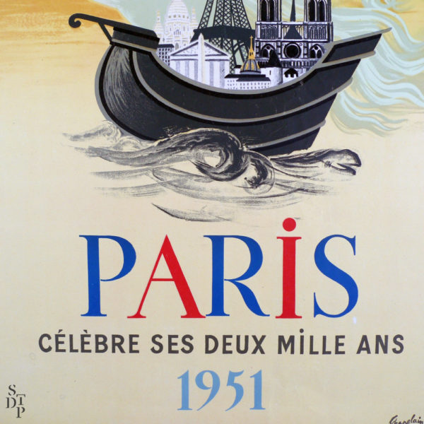 Affiche Paris célèbre ses deux mille ans Chapelain-Midy 1951 Souviens Toi De Paris vue 2 french vintage poster