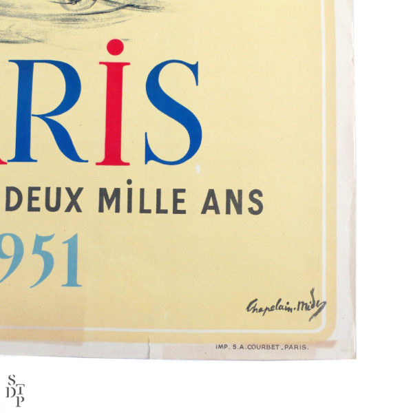 Affiche Paris célèbre ses deux mille ans Chapelain-Midy 1951 Souviens Toi De Paris vue 3 french vintage poster