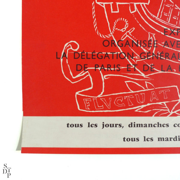 Affiche Paris d'hier et de demain Bibliothèque Nationale Mansart Mourlot 1966 vue 3 Souviens Toi De Paris vintage
