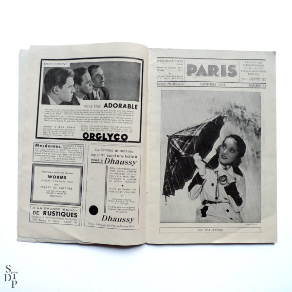 Paris Magazine Numero 15 Novembre 1932 Souviens Toi De Paris vue 0da Paris vintage curiosa tattoo