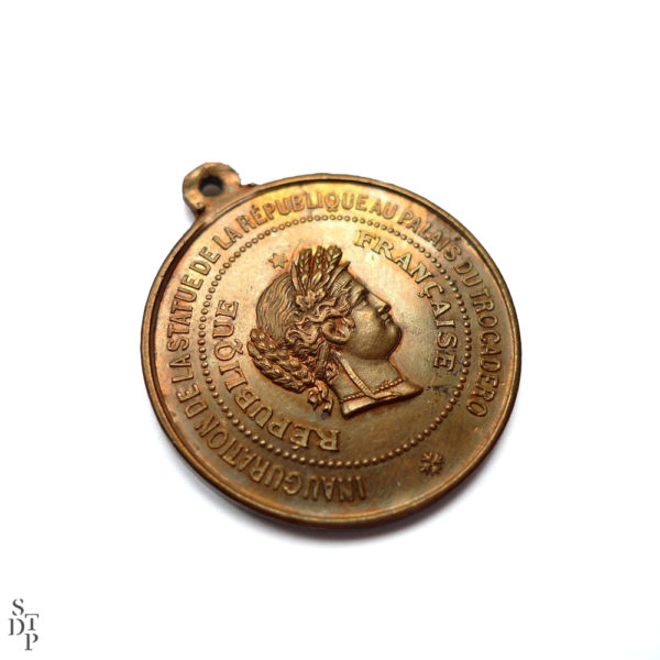 Médaille Fête Nationale 30 juin 1878 inauguration de la Statue de la République Souviens Toi De Paris vue 1