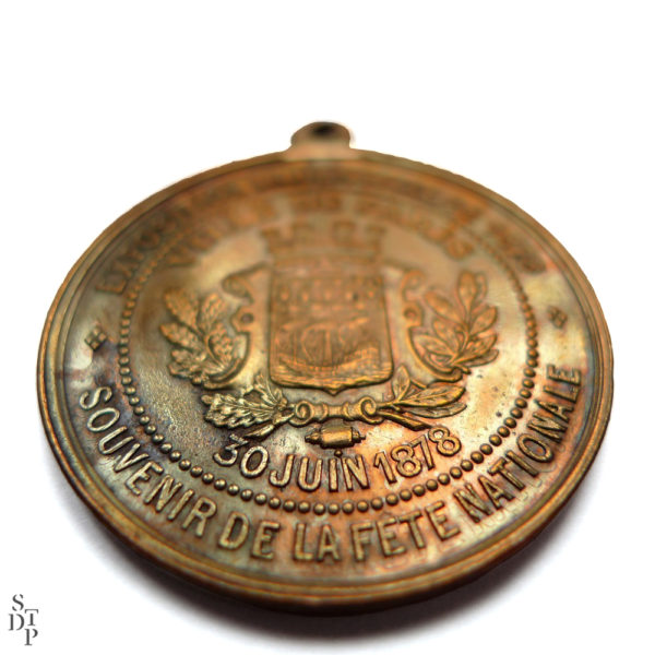 Médaille Fête Nationale 30 juin 1878 inauguration de la Statue de la République Souviens Toi De Paris vue 2