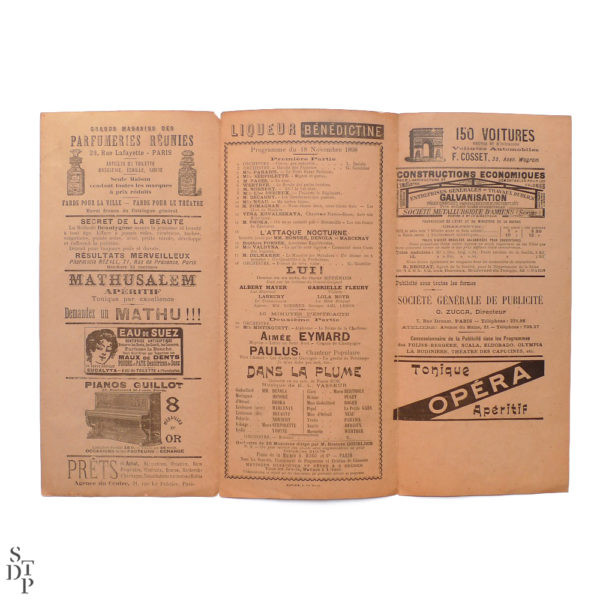 Théâtre de l'Eldorado programme illustré par Ferdinand Misti Mifliez - 1898 vue 2 Souviens Toi De Paris vintage