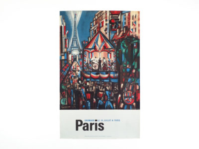 Ancienne affiche le 14 juillet à Paris Gromaire Souviens Toi De Paris vintage poster vue 0b