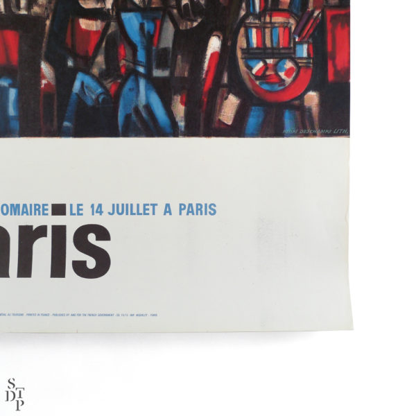 Ancienne affiche le 14 juillet à Paris Gromaire Souviens Toi De Paris vintage poster vue 3