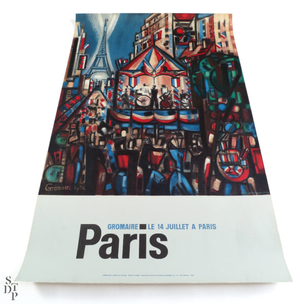 Ancienne le 14 juillet à Paris Gromaire Souviens Toi De Paris vintage paris poster vue 1