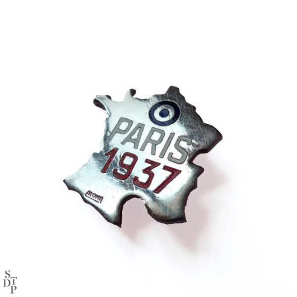 Broche France Paris 1937 Souviens Toi De Paris vue 2 french vintage souvenir