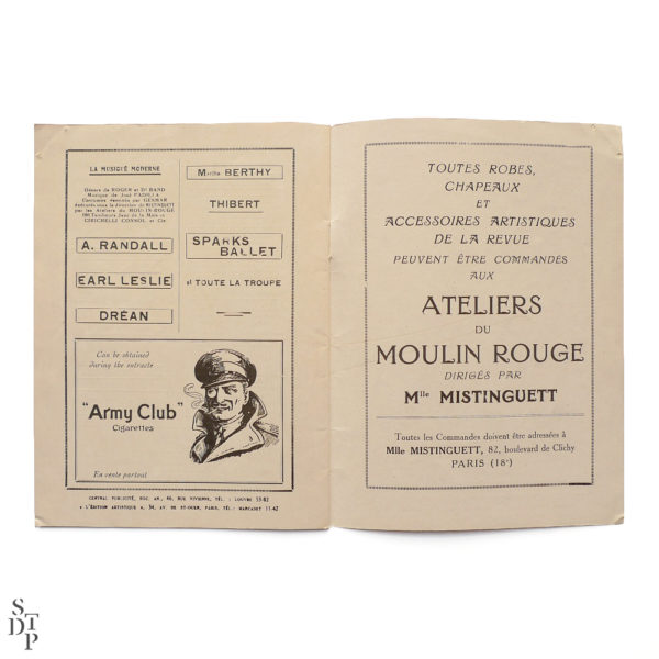 Programme du Moulin Rouge revue Mistinguett Charles Gesmar 1925 Souviens Toi De Paris vintage souvenir shop vue 5