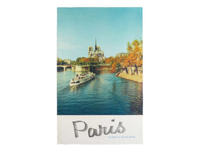 Affiche tourisme Paris la Seine et Notre-Dame Fronval 1960 Souviens Toi De Paris vintage poster vue 0