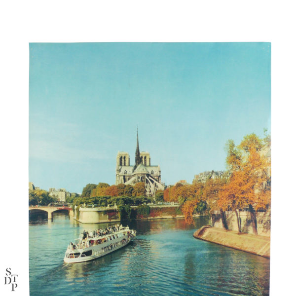 Affiche tourisme Paris la Seine et Notre-Dame Fronval 1960 Souviens Toi De Paris vintage poster vue 3