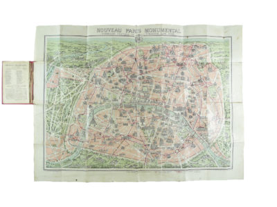 Ancien Plan de Paris monumental Garnier Frères 1910 Souviens Toi De Paris vintage map vue 0