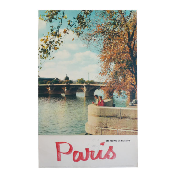 Ancienne affiche Paris tourisme Quais de Seine Pont Neuf Souviens Toi De Paris vue 0 vintage poster circa 1960