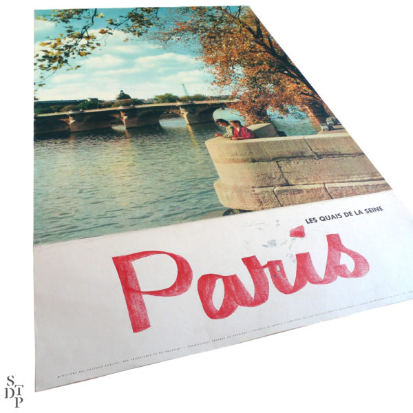 Ancienne affiche Paris tourisme Quais de Seine Pont Neuf Souviens Toi De Paris vue 1 vintage poster circa 1960