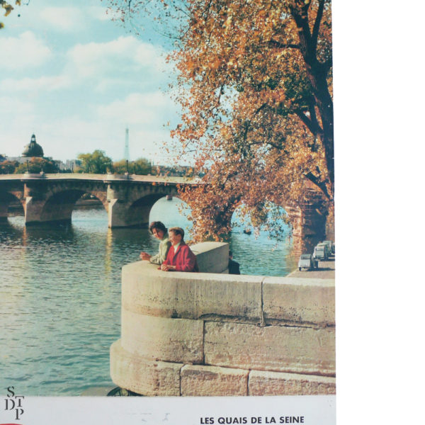 Ancienne affiche Paris tourisme Quais de Seine Pont Neuf Souviens Toi De Paris vue 2 vintage poster circa 1960