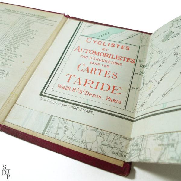 Ancien plan de Paris monumental Taride 1906 Souviens Toi De Paris vintage map vue 2