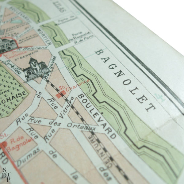 Ancien plan de Paris monumental Taride 1906 Souviens Toi De Paris vintage map vue 3